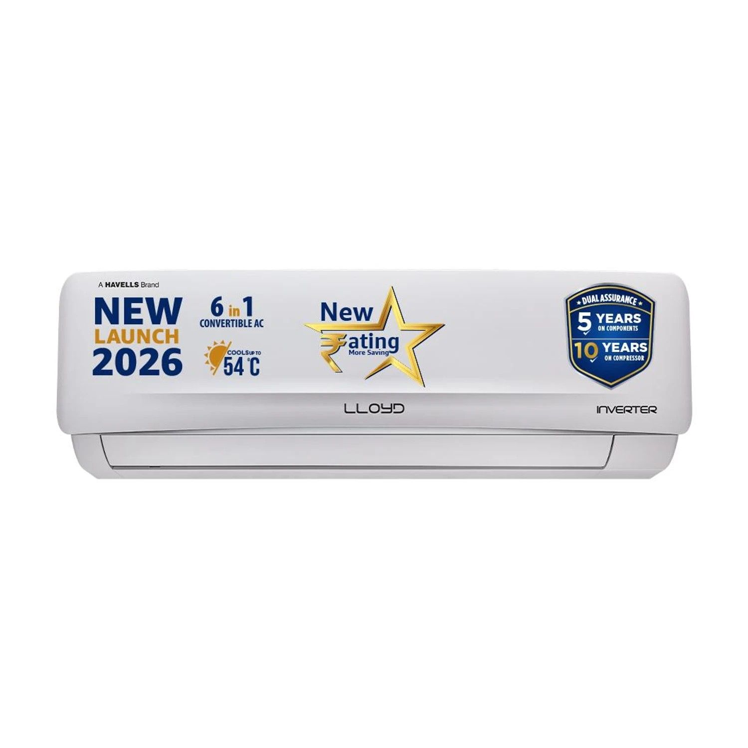 Lloyd 2026 Model 2 Ton 5 Star Split Inverter AC (GLS24I5AGCGR, Wh...more