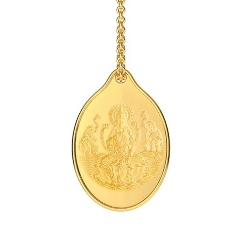 Malabar Gold & Diamonds 24K (999) Gold Coin Pendant 2 grams |Gold Coin cum Pendant for Birthday, Wedding, Akshaya Tritiya & Festive Gift, Goddess Laxmi Impression