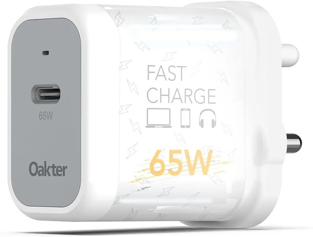 Oakter 65W Fast Charger | Type-C Fast Charging Adapter