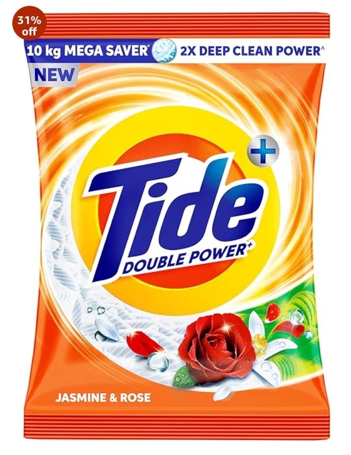 Amazon - Tide plus 10kg detergent at Rs583 rose and jasmine
