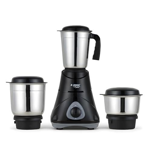 Judge by Prestige 500 Watts ACE Mixer Grinder with 3 Stainless Steel Jars| 3 Efficient Stainless Steel blades| Overload Protector| Sturdy Handles| Black