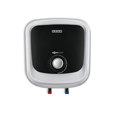 USHA Aquabuddy 15 Litre Storage Wall Water Heater With Free Installation (White Black)