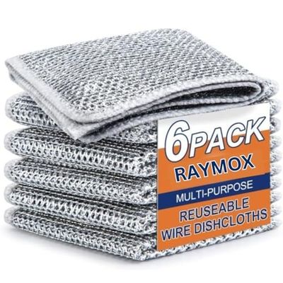 RAYMOX Non-Scratch Dish Wash Cloth (Pack of 6)