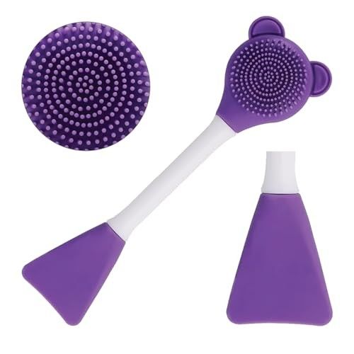 TEMPERIA (1 pcs) 2 in 1 Silicone Face Scrubber Brush for Men & Women - Facial Massager Tool for Cleansing - Exfoliating Brush for Face Wash Scrub (Random Colors) (MN02)