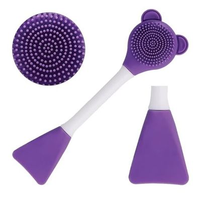 TEMPERIA (1 pcs) 2 in 1 Silicone Face Scrubber Brush for Men & Women - Facial Massager Tool for Cleansing - Exfoliating Brush for Face Wash Scrub (Random Colors) (MN02)