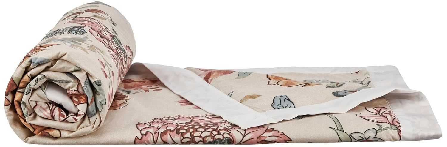 Amazon Brand - Solimo Double Microfiber Quilt|100% Microfiber Exterior|120 GSM|for Mild Winters and Ac Rooms (Lavender Meadow)