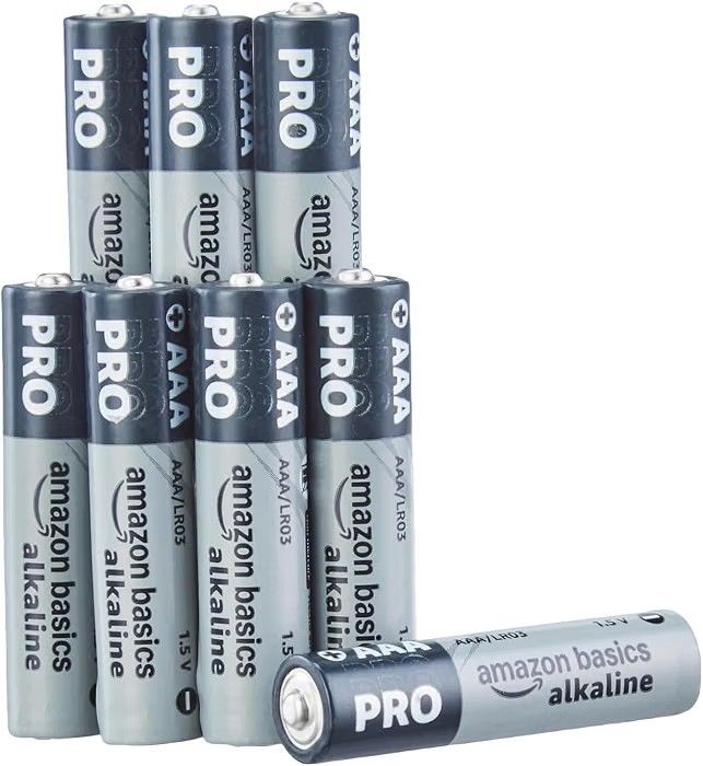 Amazon Basics Pro Series AAA Alkaline Battery | Pack of 8 | for High Drain Devices