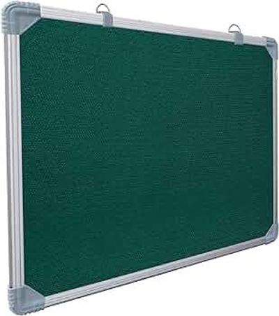 Eduway 2x2 Feet Notice Board/Pin Up Board/Bulletin Board/Display Board/Soft Board (20 Push-Up Pins)` (Green- 59x59 Cms.) :