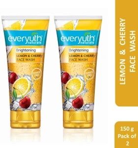 Everyuth Naturals Brightening Lemon & Cherry Deep Cleansing,Oil Control & Tan Reduction Face Wash (300 g)