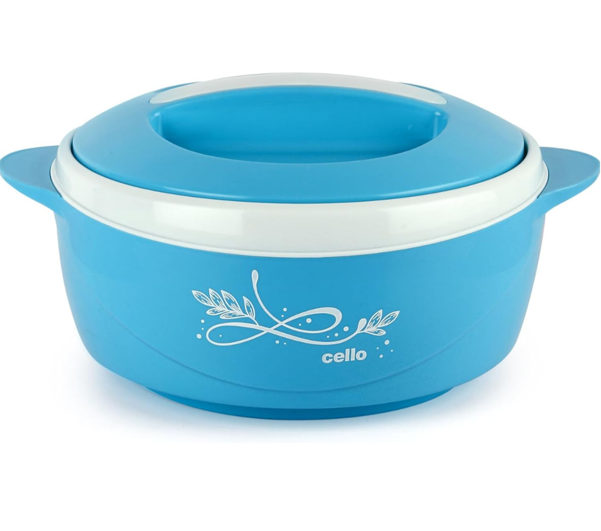 CELLO Sapphire Insulated Casserole Hot Pot For Kitchen 1250 ml Blue | Easy to Serve Airtight Outdoor Safe Inner Steel Insulated Keeps Food Hot & Warm Casserole Hot Pot Case Set For Roti Rice Biryani