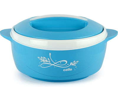 CELLO Sapphire Insulated Casserole Hot Pot For Kitchen 1250 ml Blue | Easy to Serve Airtight Outdoor Safe Inner Steel Insulated Keeps Food Hot & Warm Casserole Hot Pot Case Set For Roti Rice Biryani