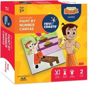 Fevicreate Paint by Numbers Chhota Bheem & Chutki Kit -Ideal Gift for Boys, Girls age 5+yr