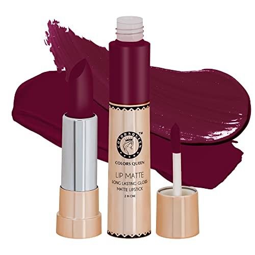 Colors Queen 2 in 1 Matte Lipstick (42 - Shimmer Pink, 8g)
