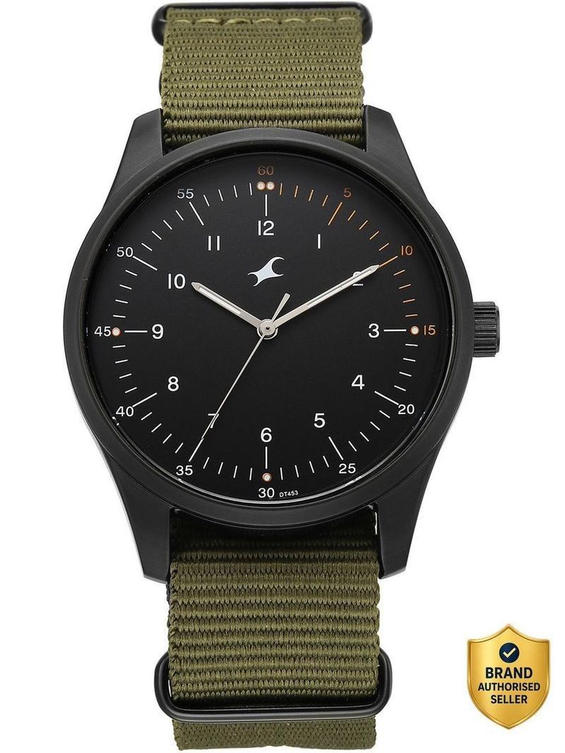 Fastrack Stunners Fastrack Stunners XI Quartz Black Dial Green Nylon/NATO Strap Analog Watch - For Men