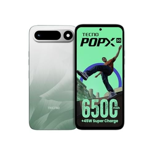 Tecno POP X 5G (Ripple Green, 4GB+128GB) | 6500mAh+45W Fast Charger | IP64 Pro