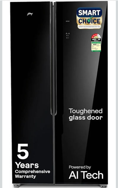 Godrej 540 L 3 Star 5 Years Comprehensive Warranty 4 Intelligent Modes|Toughened Glass Door|Frost Free SBS Inverter Refrigerator(2026 Model, RS EONVELVET 580C RID OP BK, Opera Black, 52141501SD03653)