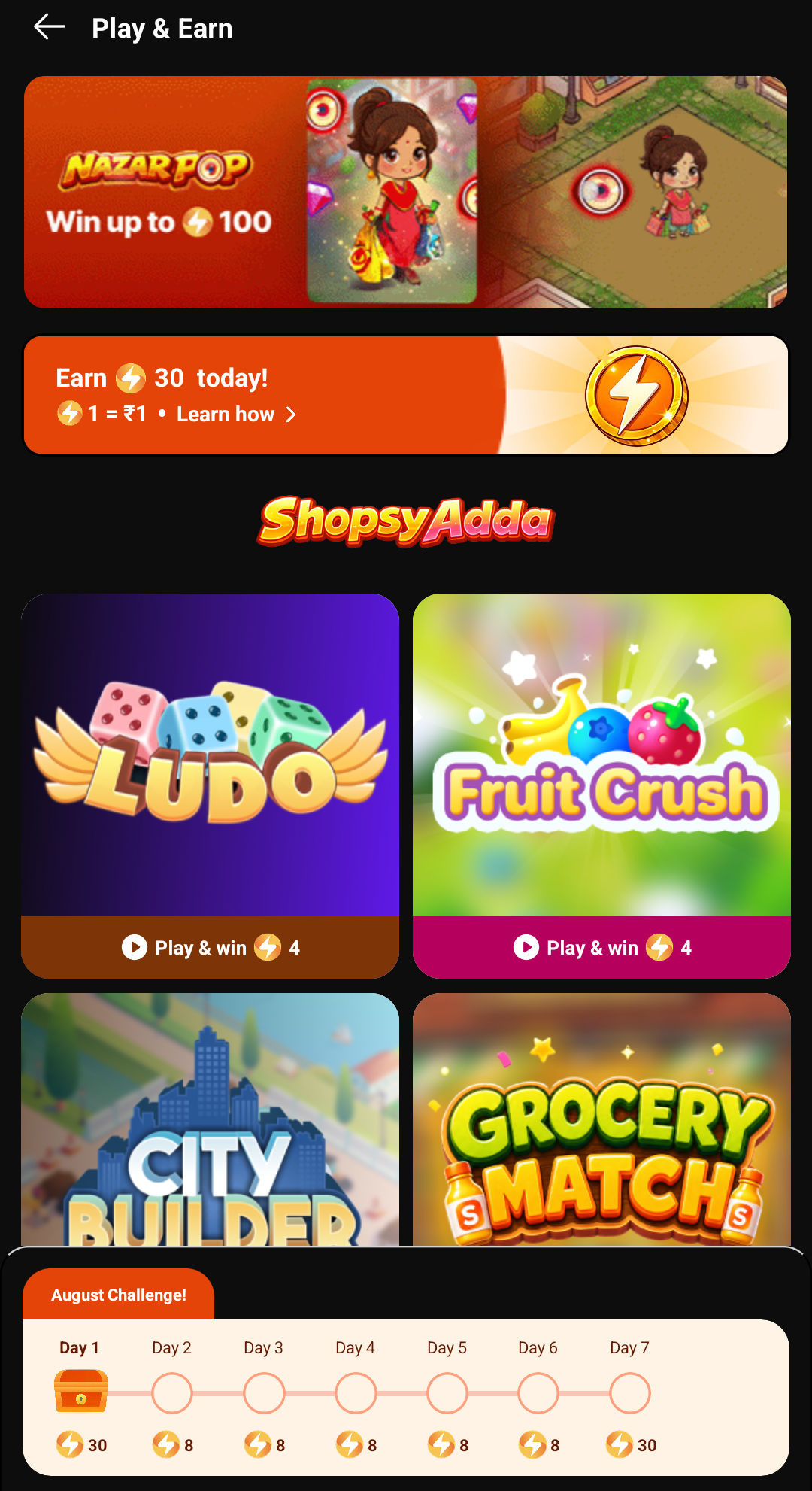Play and earn : Win up to 100 supercoins on shopsy