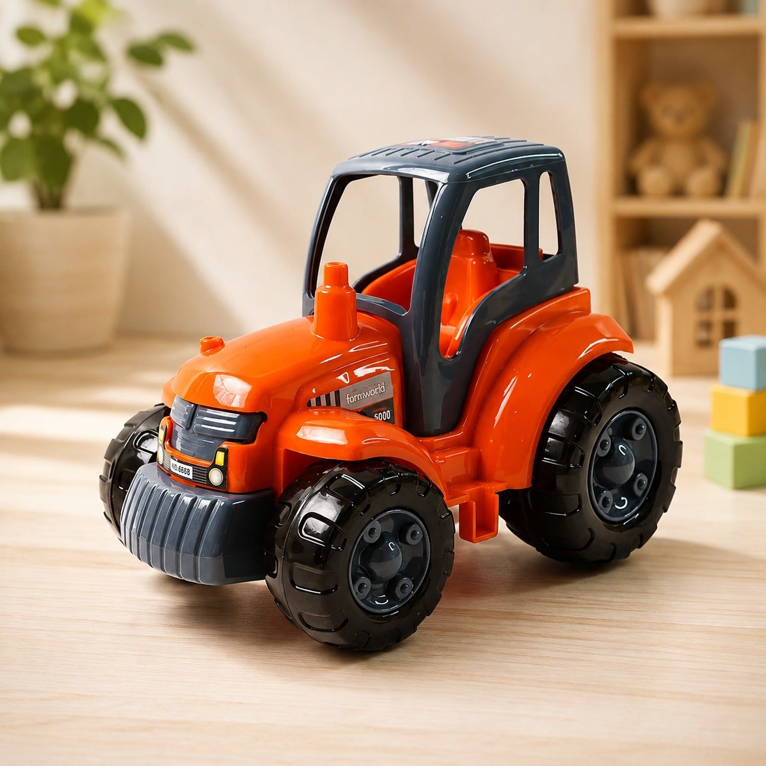 Friction Powered Tractor Toy - Durable Kids Farm Vehicle Play