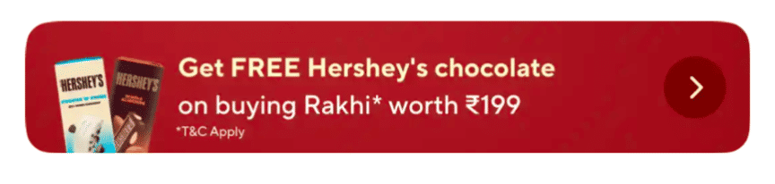 FREE Hershey's chocolate on buying Rakhi