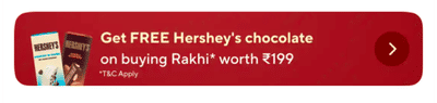 FREE Hershey's chocolate on buying Rakhi