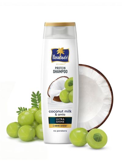 50% Coupon : Parachute Advansed Protein Shampoo with Coconut Milk & Amla | Up to 48 hr Shine | Ultra Shine | Protein Lock Technology | Paraben free | For Men & Women | 340ml