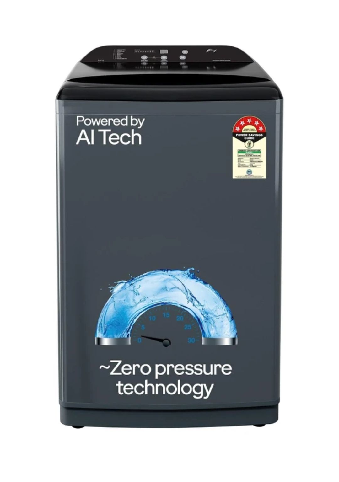 Godrej 8 kg With Al Tech And Zero Pressure (0.02 MPa) Technology With Steel Drum Fully Automatic Top Load Grey, Black (WTEON ADA 80 5.0 FEFN GLGR)
