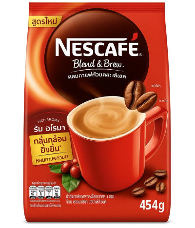 NESCAFE Blend & Brew Rich Aroma Instant Coffee 27 Sticks 454g Bag By COUGAR | 3-in-1 Coffee Mix with Milk & Sugar | Smooth & Creamy Taste | Single Serve Sticks