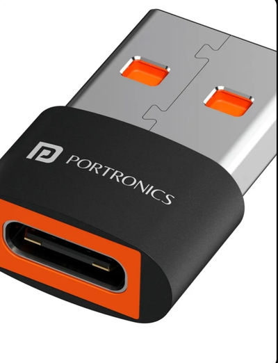 POP UPI - Portronics Bridge X USB 3.0 Type C Female to USB Male OTG Adapter, High Speed Data Transfer
