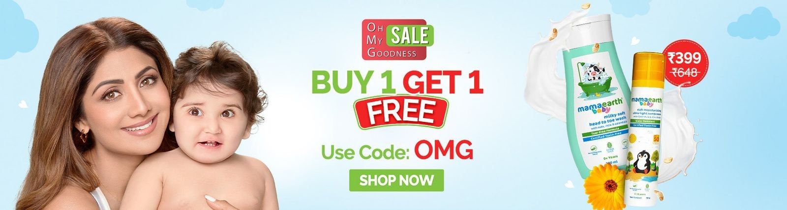 Sale is Live | Buy 1 Get 1 FREE | Use Code: OMG | Buy 2 Get 2 FREE + 200 Cashback
