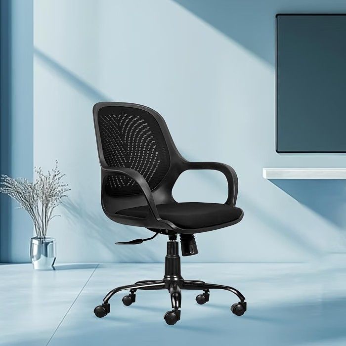 ROSE® Zaria | 3 Years Brand Warranty | Ergonomic mesh mid-Back Office Chair, Perfect for Study, Work from Home, revolving, Rolling Computer Desk Chair (Black, Revolving) : Amazon.in: Home & Kitchen