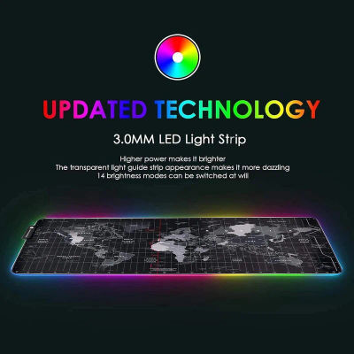 ENTWINO RGB Gaming Mouse Pad - 14 Lighting Modes, Anti-Slip Base