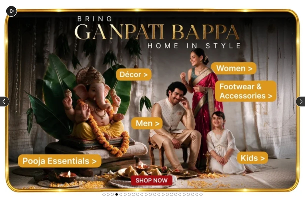 Ajio Bring GANAPATI BAPPA Home In Style: Clothing, Footwear Pooja Essentials & More upto 90% off