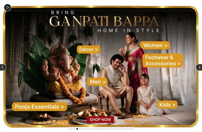 Ajio Bring GANAPATI BAPPA Home In Style: Clothing, Footwear Pooja Essentials & More upto 90% off