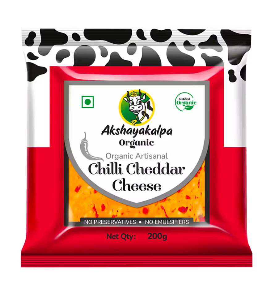 Instamart : Akshayakalpa Chilli Cheddar Cheese 200g