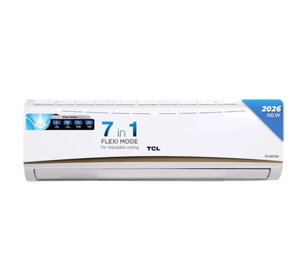 TCL 2026 Model 1 Ton 3 Star Split Inverter 7 Step Convertible with Powerful and Fast cooling, 4 Ways Swing, Blue Fin and Fungal Protection, Energy saving, Silent Operation AC (TAC-12CSD/EV3AM, White)