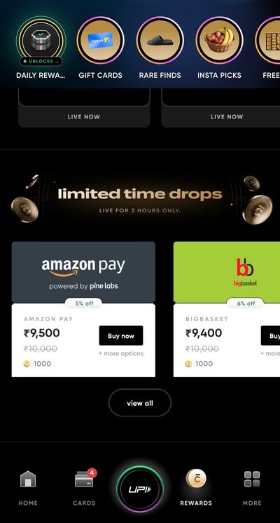 CRED: Limited Time Drop Amazon Pay Gift card at 5% off