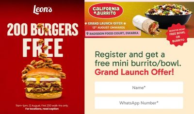 Free California Burrito: Radisson Food Court Dwarka [12th August Onwards]