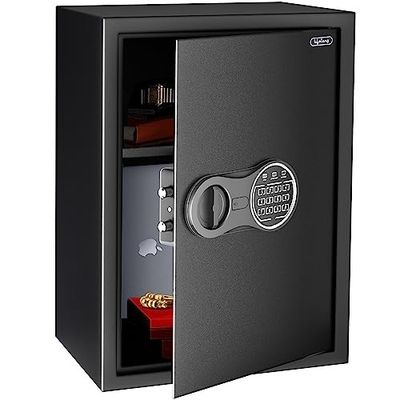 Lifelong 56L Digital Safe Locker Box for Home & Office | Electronic Keypad Security Tijori for Cash, Jewellery & Gold | Black