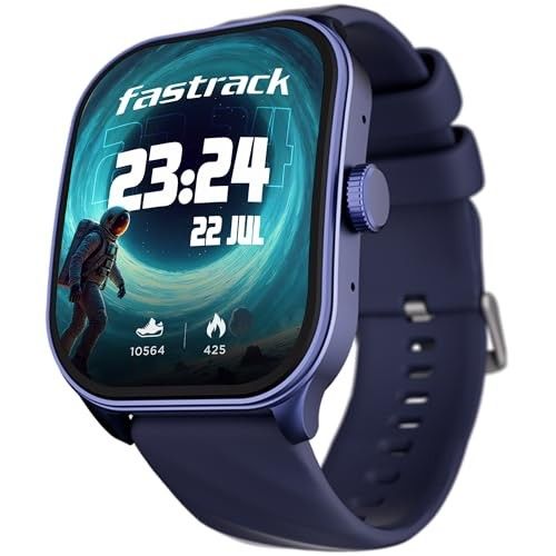 Fastrack Limitless FS2 Pro 1.96" AMOLED Smart Watch with BT Calling, AI Voice Assistant, 100+ Sports Modes, 5-Day Battery, Fast Charge, Health Tracking, - Smartwatch for Men & Women (Blue)