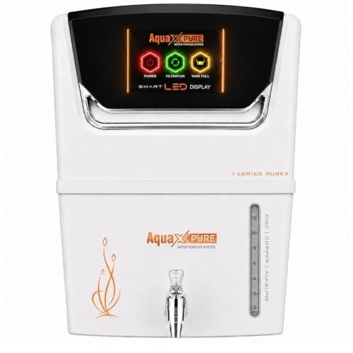 Aqua X Pure AI Black PureVanta Premium RO Water Purifier | Advanced RO + UV + UF Purification Technology | Copper & Zinc Mineral Booster | TDS Control System | Efficient Multi-Stage Filtration