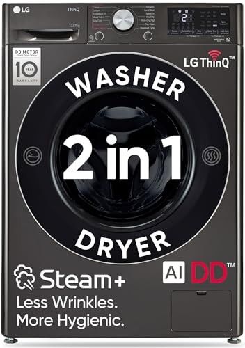 LG Smart Choice 12 Kg (Wash)/7 Kg (Dry) AI Direct Drive Technology,Steam+ & Wi-Fi Front Load Fully Automatic Washer Dryer