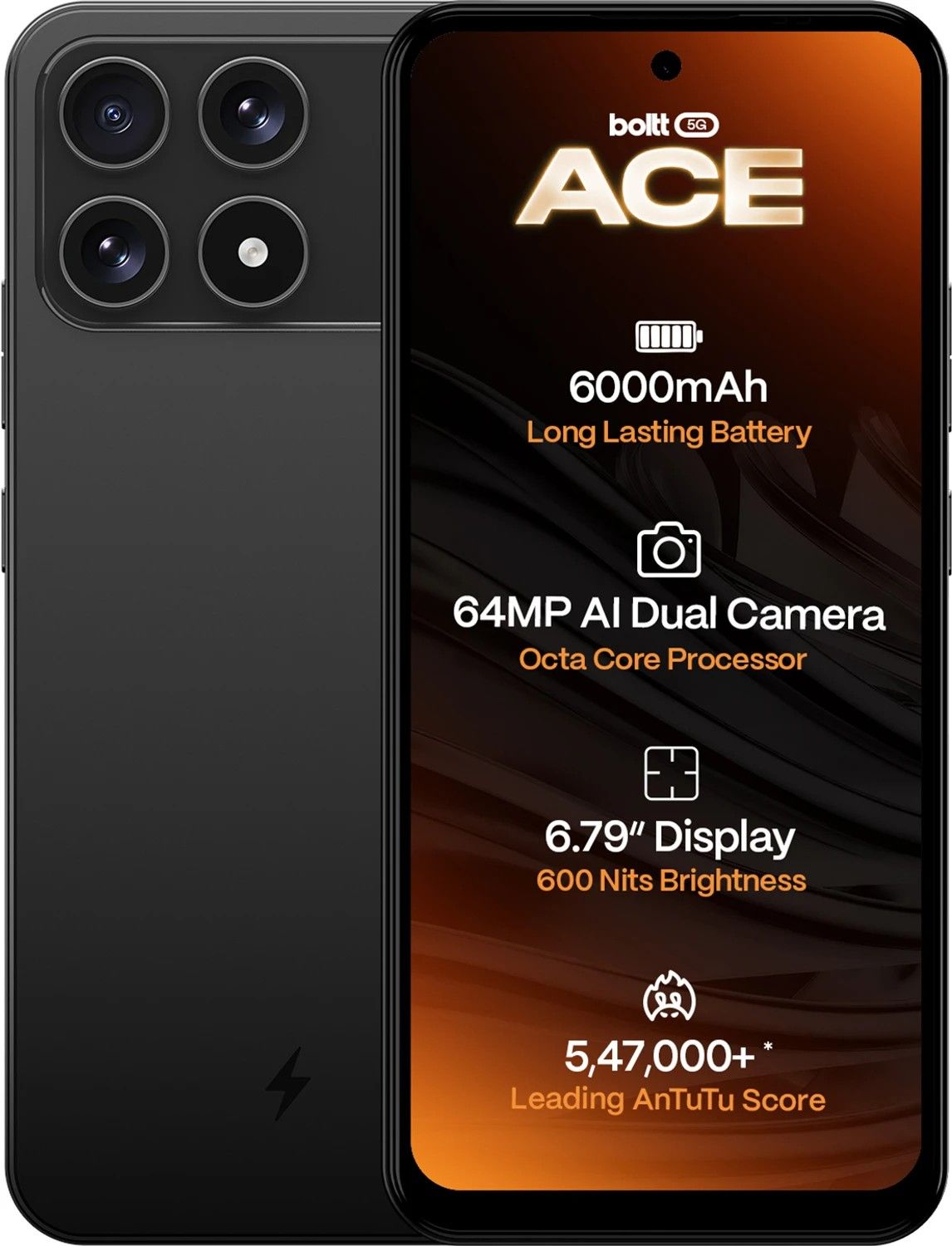 BOLTT ACE 5G (Midnight Black, 64 GB) (4 GB RAM)