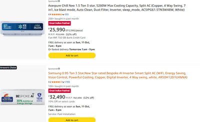 Acerpure Chill Neo 1.5 Ton 3 Star Inverter Split AC | 7-in-1 Convertible, Copper Condenser & Dust Filter
