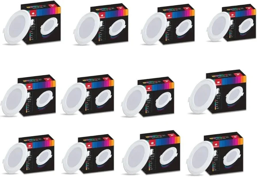 Havells Polycarbonate Luna 6W Downlight for Junction Box Round | | Pack of 12