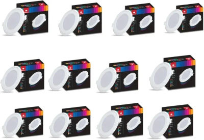 Havells Polycarbonate Luna 6W Downlight for Junction Box Round | | Pack of 12