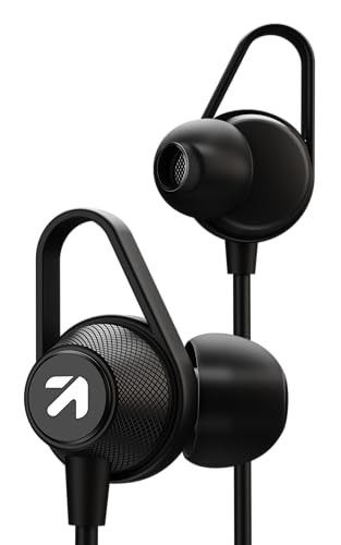GOBOULT Bassbuds Loop Wired in Ear Earphones with Mic with 12Mm Powerful Driver for Extra Bass with Customizable Ear Loop (Jet Black)