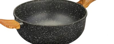 Amazon Brand - Solimo Die Cast Aluminium Non Stick Wok/Kadhai (25cm, 5 layer coating