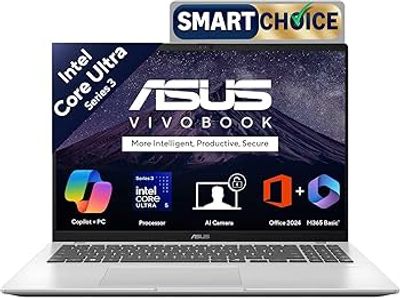 ASUS Vivobook 16 (2026),Smartchoice,Intel Core Ultra 5 325 (Series 3),16GB RAM,512GB SSD,FHD+, Copilot+ Laptop