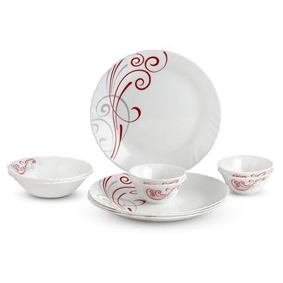 CELLO Red Swirl Imperial Series Opalware Dinner Set of 10 [32% Coupon]