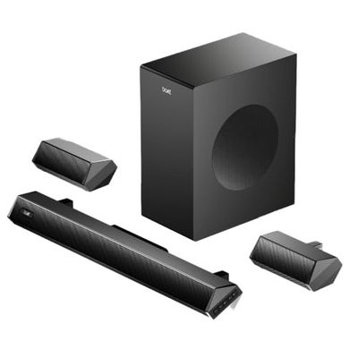 boAt Aavante Bar Prime B300 with Subwoofer and Dual Rear Speakers, 300W RMS Output, 5.1 Channel, Multi-Connectivity, EQ Modes, & BT v5.3 Soundbar with Powerful Signature Sound (Charcoal Black)